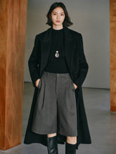 Women's Wool-Blend Tailored Long Coat